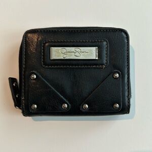 Jessica Simpson Small Wallet - Black with Silver Buttons‎